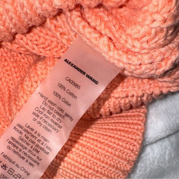 ALEXANDER WANG Deep V Neck Rib Knit Pullover in Salmon Size Small - Picture 6 of 10